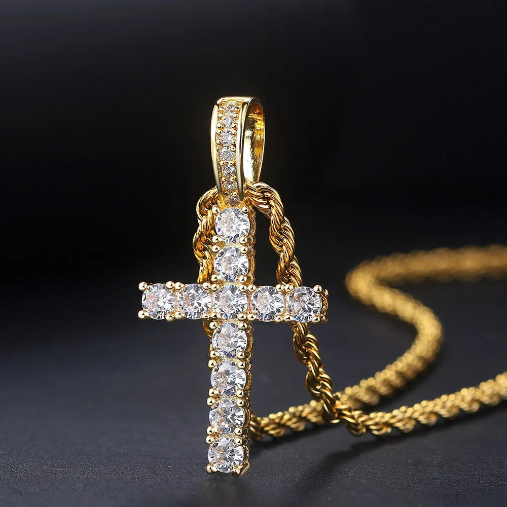 Hiphop Cross Pendant Necklace - Diachris