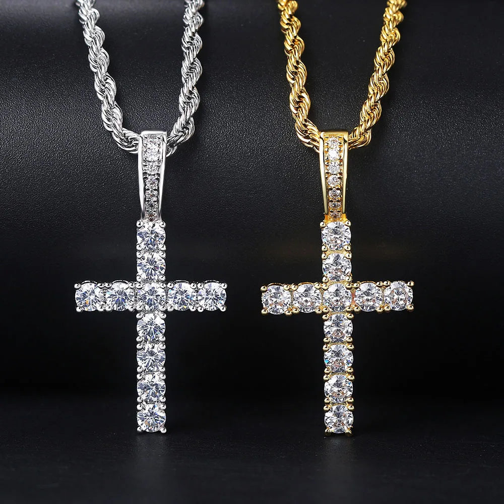 Hiphop Cross Pendant Necklace - Diachris