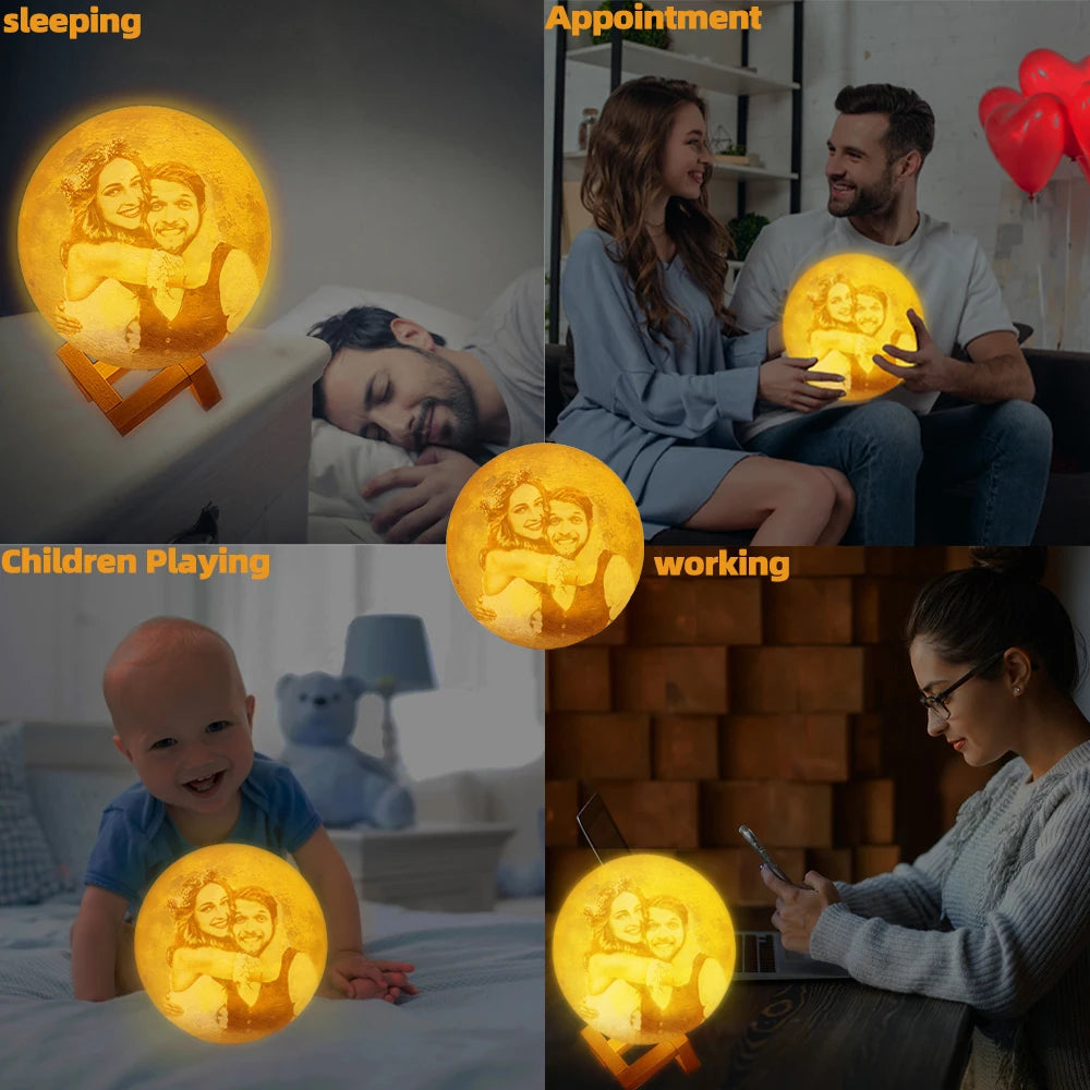 Personalized 3D Printing Moon Lamp - Diachris