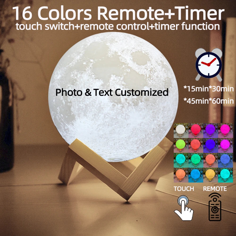 Personalized 3D Printing Moon Lamp - Diachris