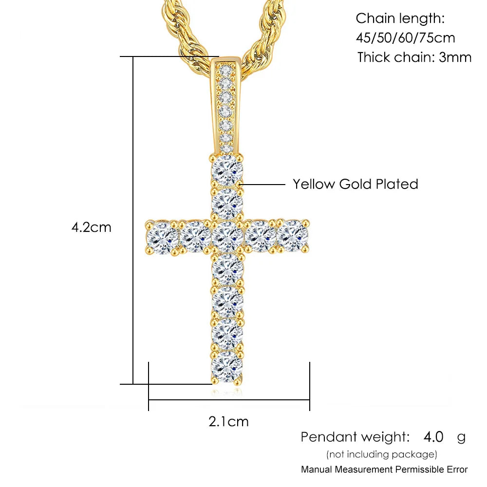 Hiphop Cross Pendant Necklace - Diachris