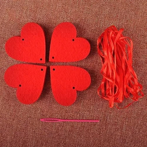 16pcs/set 2M Red Hearts Garland DIY Valentines Day - Diachris