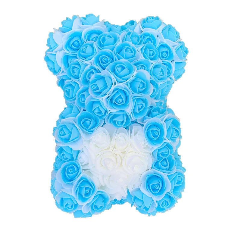 40cm Rose Bear Heart Artificial Flower Rose Teddy Bear For Women Valentine's Wedding Birthday Christmas Gift - Diachris