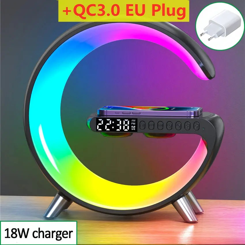 Multifunctional Wireless Charger Stand Alarm Clock Speaker APP - Diachris