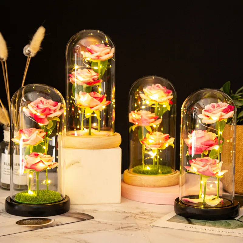 LED Galaxy Three Rose Artificial Flowers - Diachris