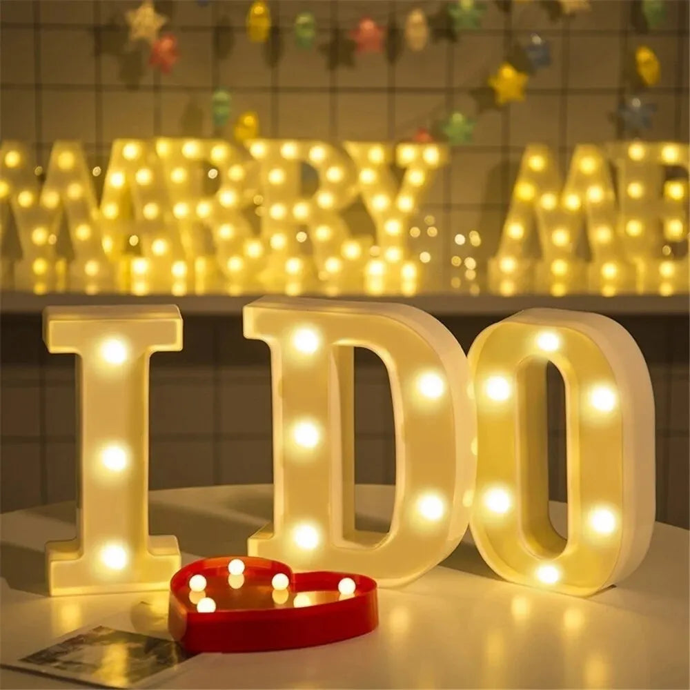 Number Letter Lamp Luminous Alphabet LED Lights Decororation Night Light - Diachris