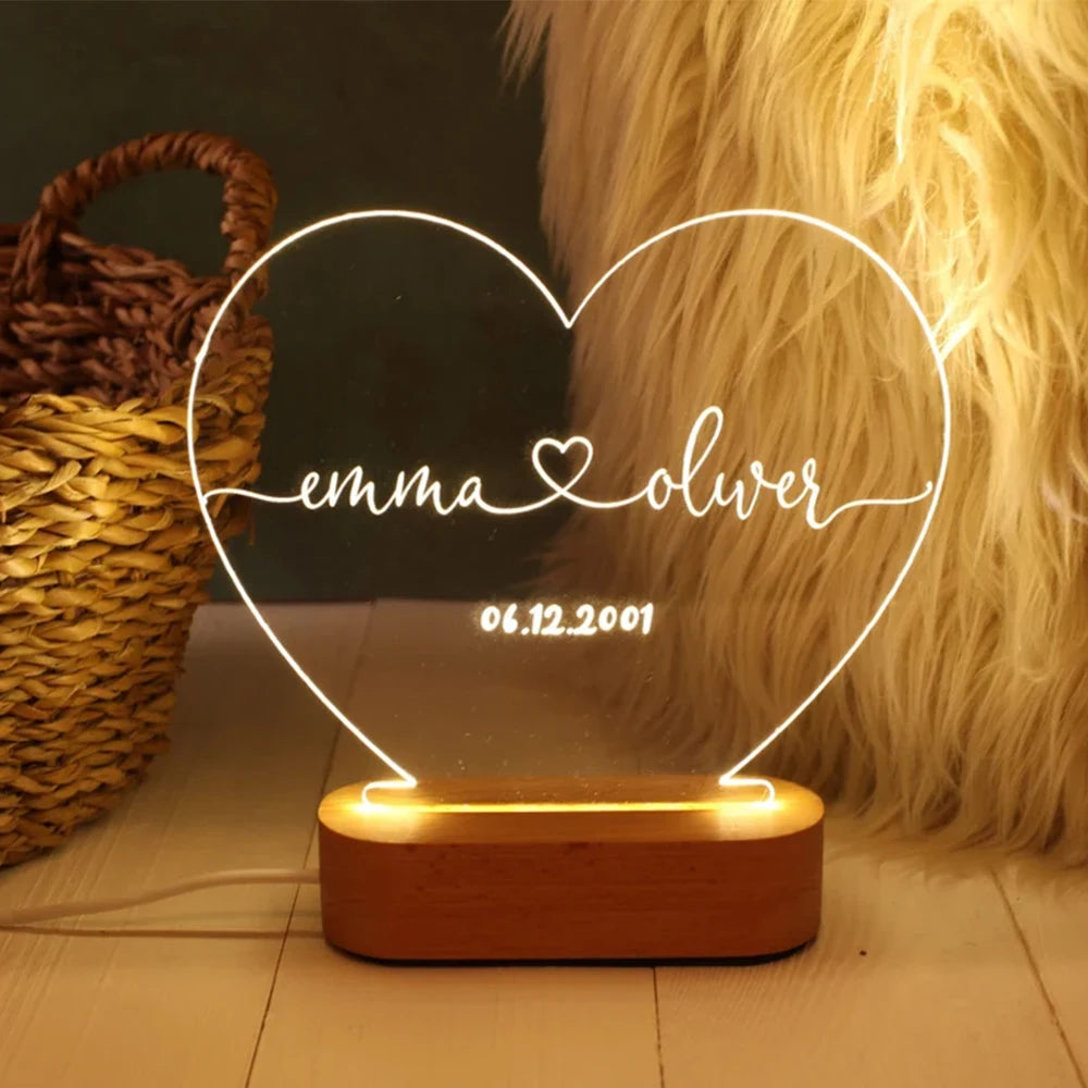 Personalized 3D Photo Lamp Custom Photo And Text - Diachris