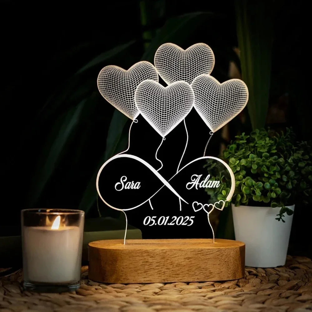 Personalized 3D Photo Lamp Custom Photo And Text - Diachris