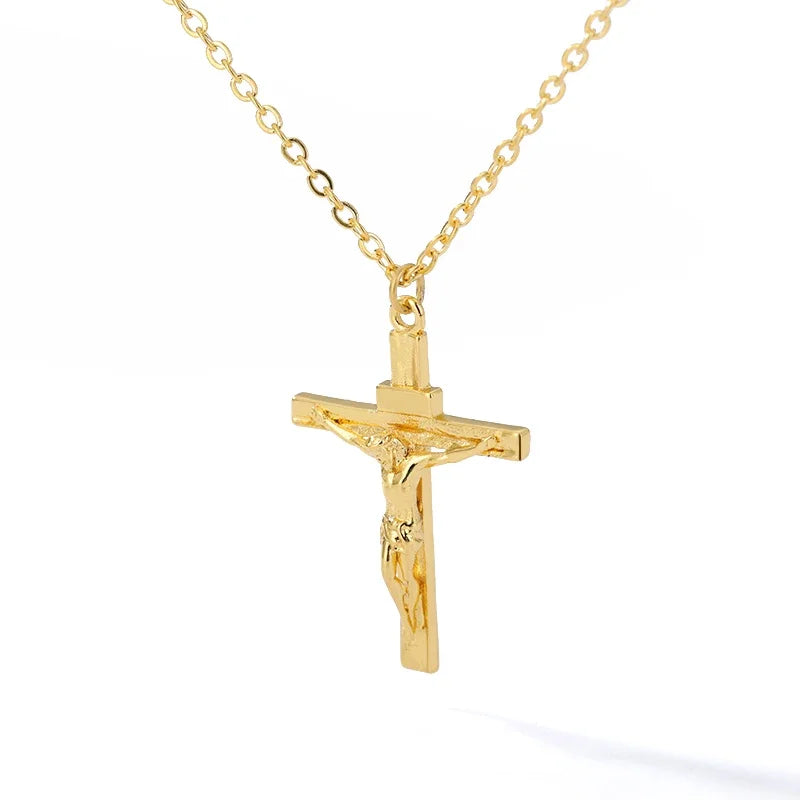 Christian Jesus Cross Necklace Stainless Steel - Diachris