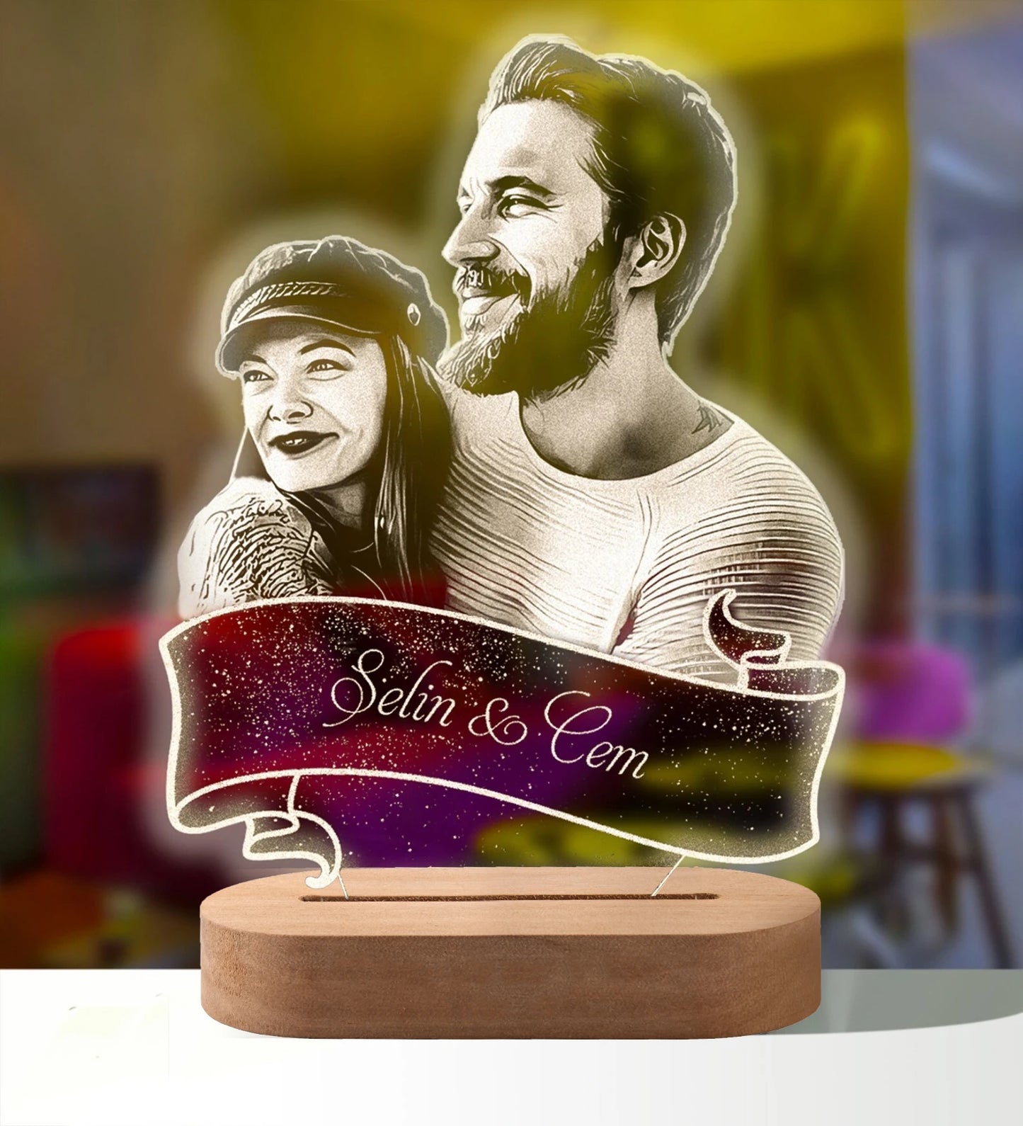 Personalized 3D Photo Lamp Custom Photo And Text - Diachris