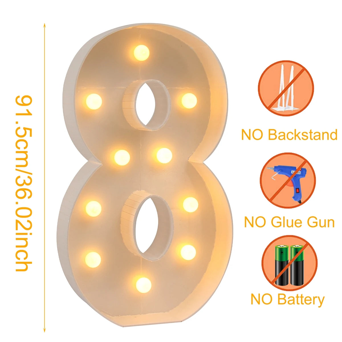 LED Light Giant Birthday Figure Number Balloon Filling Box - Diachris