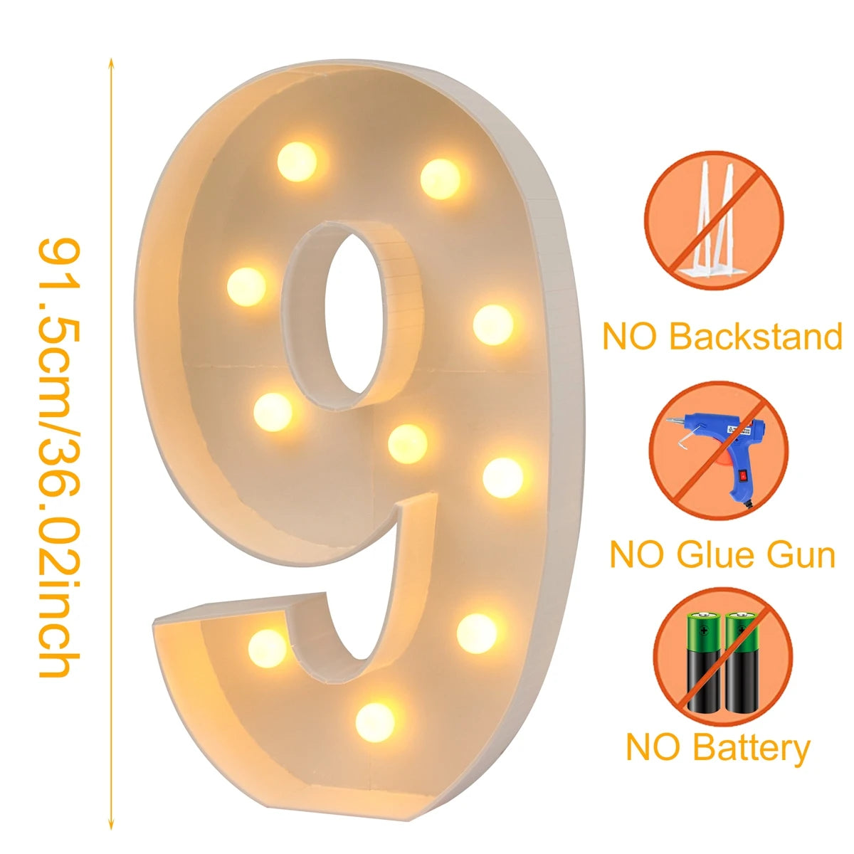 LED Light Giant Birthday Figure Number Balloon Filling Box - Diachris