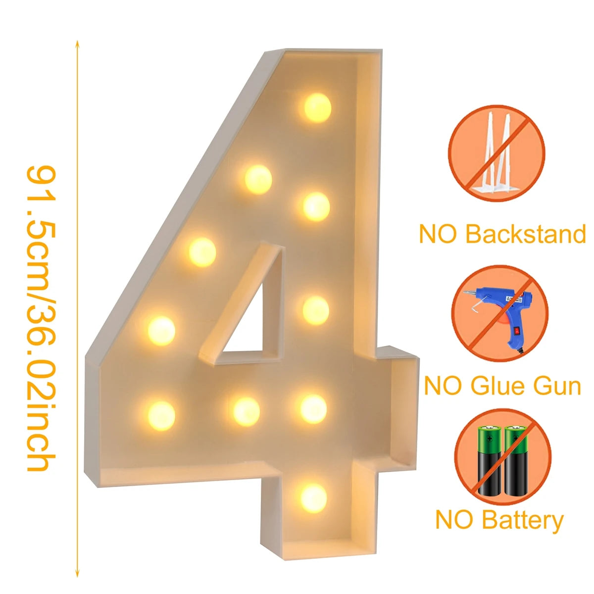 LED Light Giant Birthday Figure Number Balloon Filling Box - Diachris