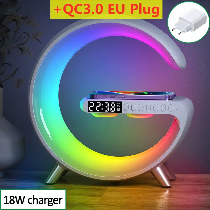 Multifunctional Wireless Charger Stand Alarm Clock Speaker APP - Diachris