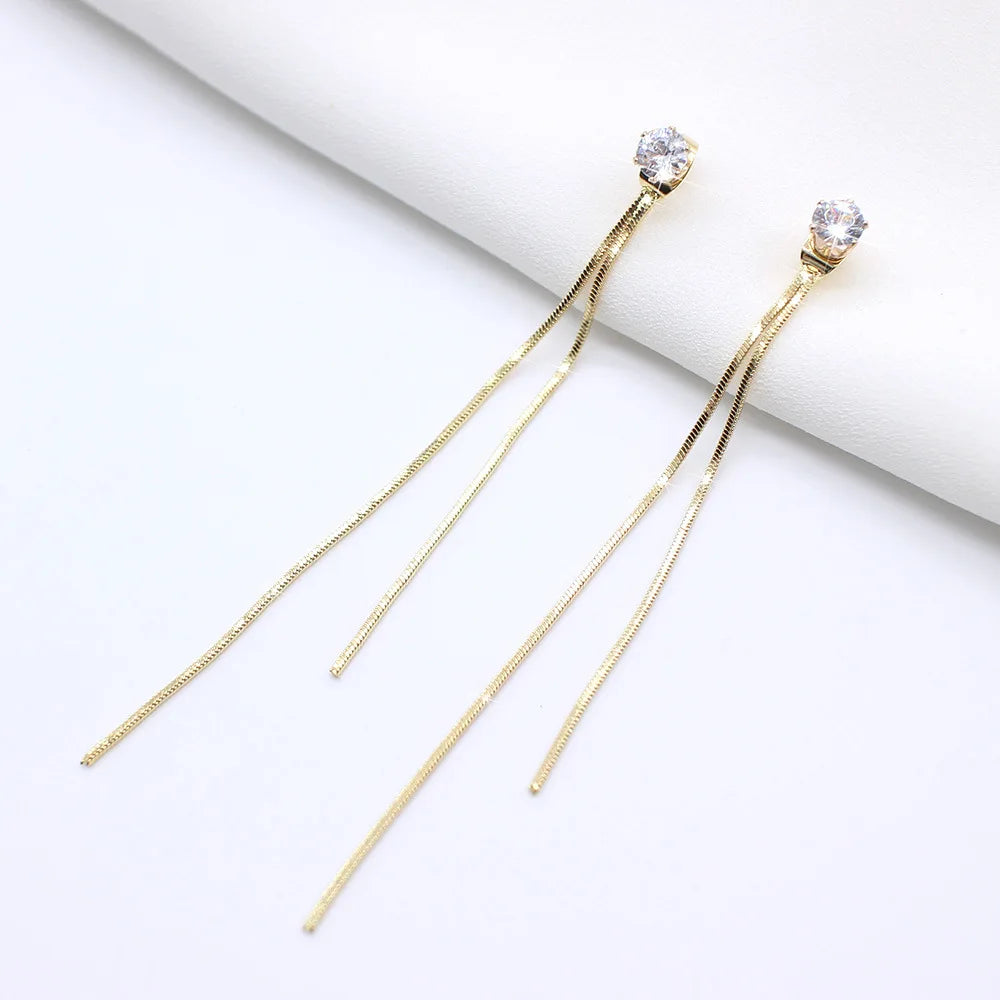 Classic Shiny Crystal Earrings - Diachris