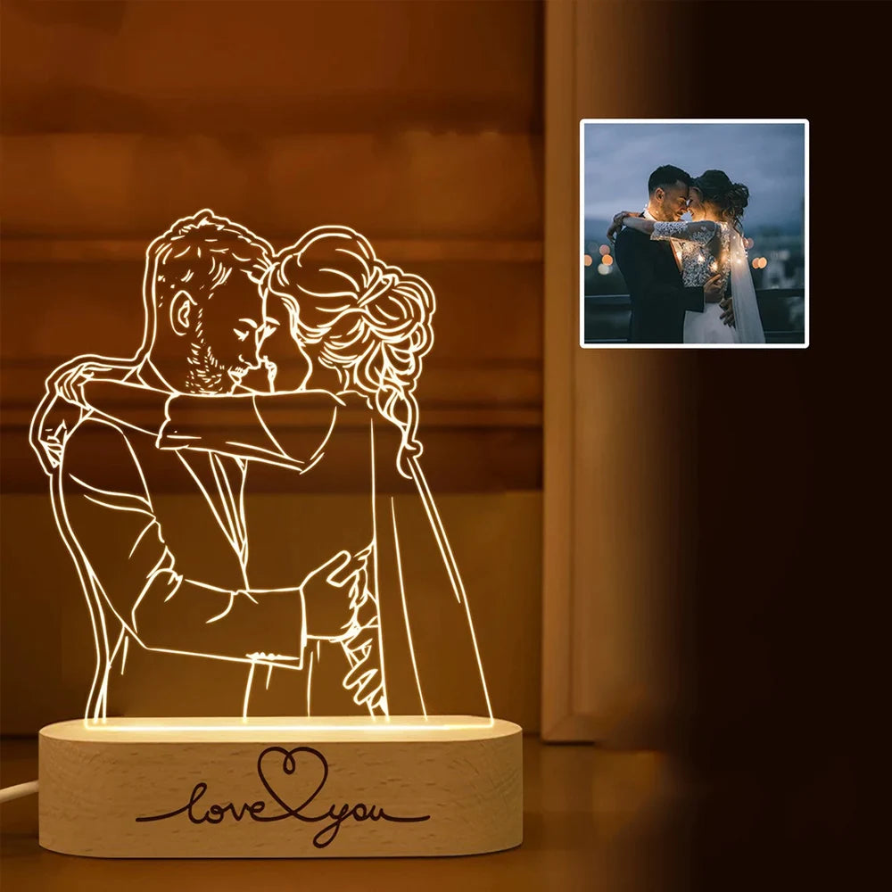 Personalized 3D Photo Lamp Custom Photo And Text - Diachris