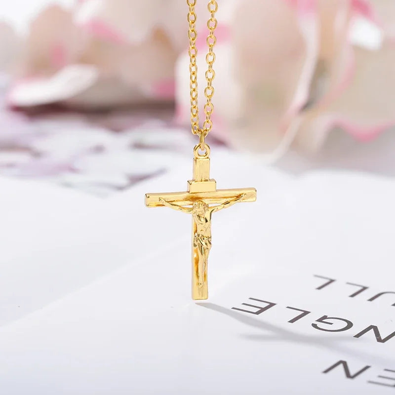 Christian Jesus Cross Necklace Stainless Steel - Diachris