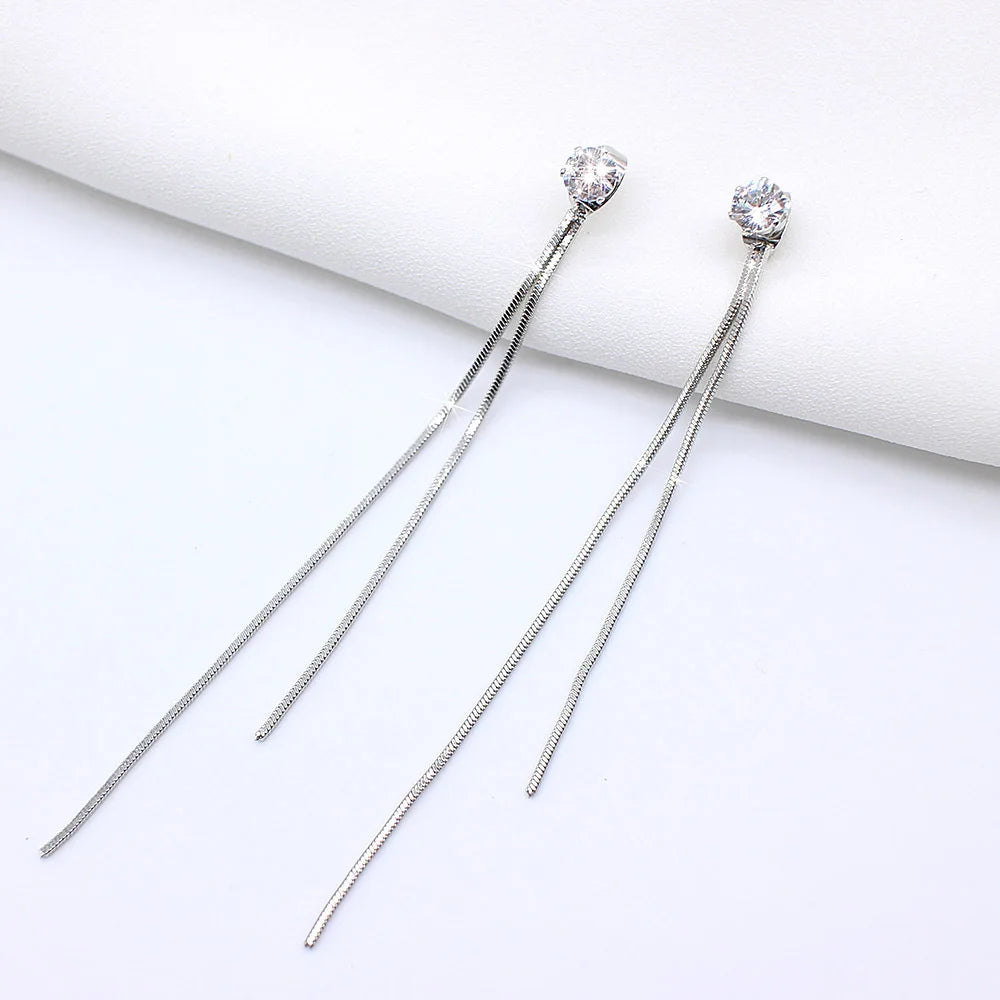 Classic Shiny Crystal Earrings - Diachris