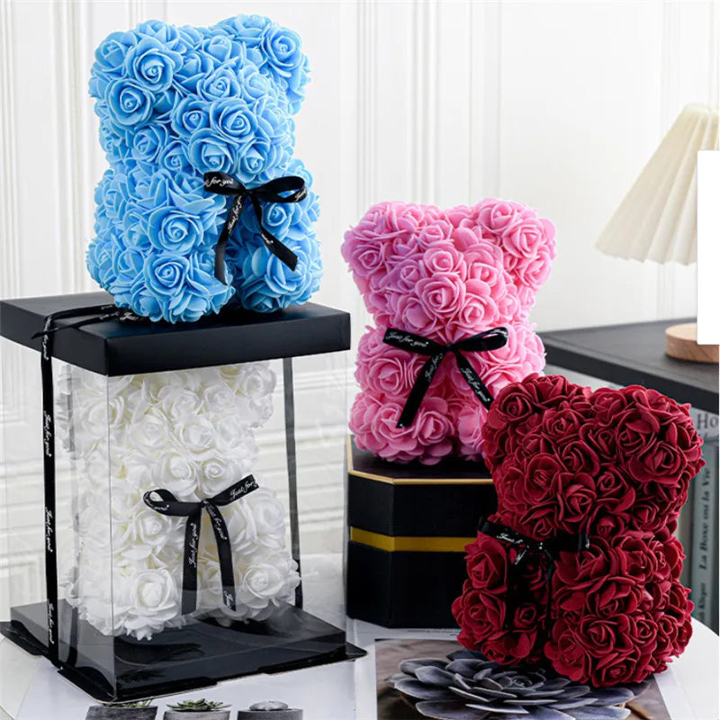 20cm Rose Bear Artificial Foam Flowers - Diachris