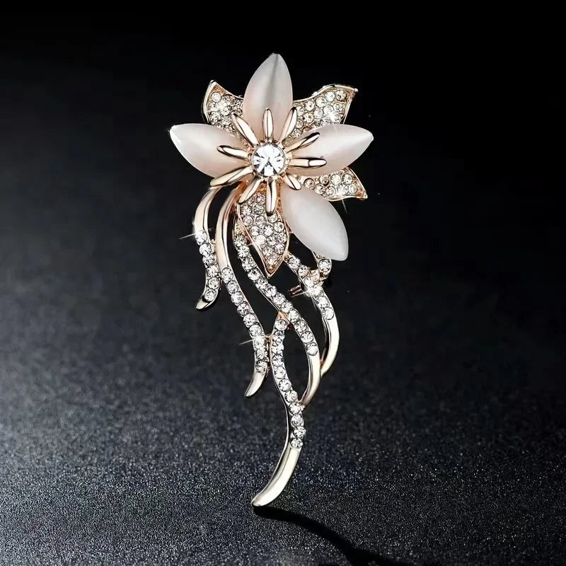 Crystal Brooch Large Snowflake Flower - Diachris