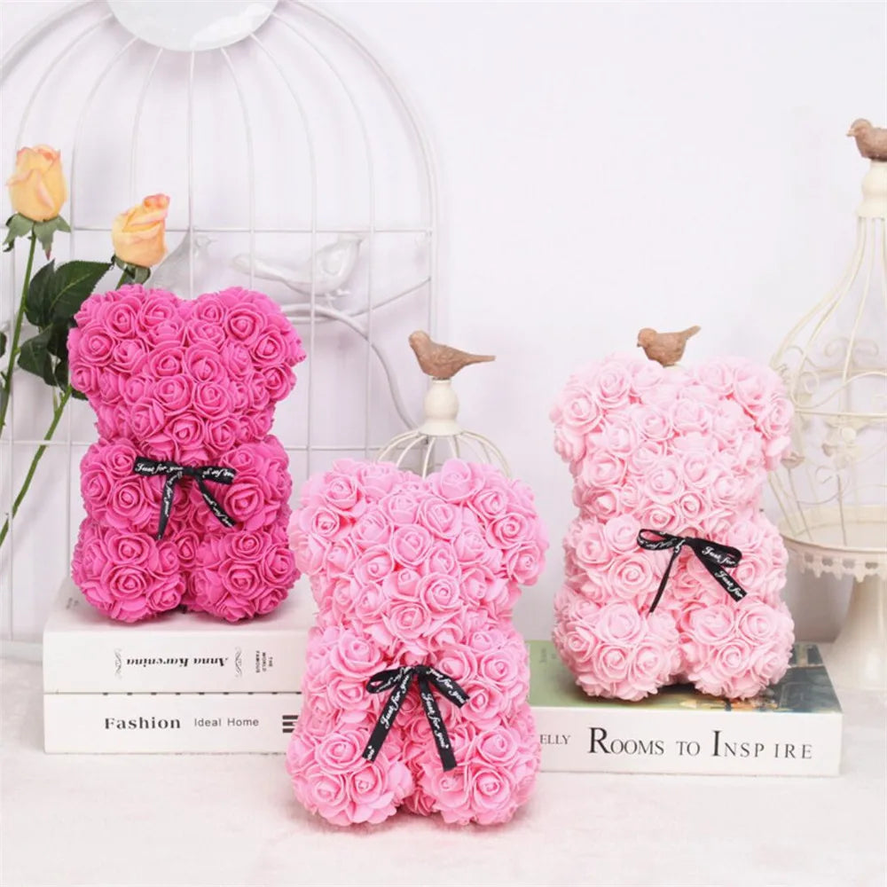 1pc 25cm Artificial Foam Flowers Bear Rose - Diachris