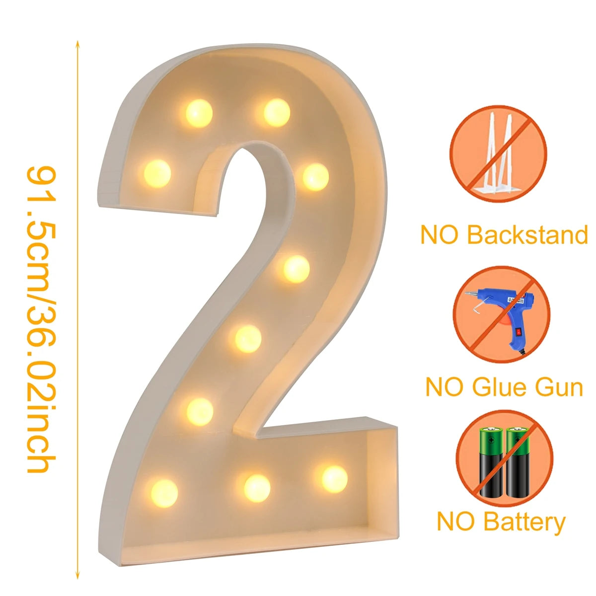 LED Light Giant Birthday Figure Number Balloon Filling Box - Diachris