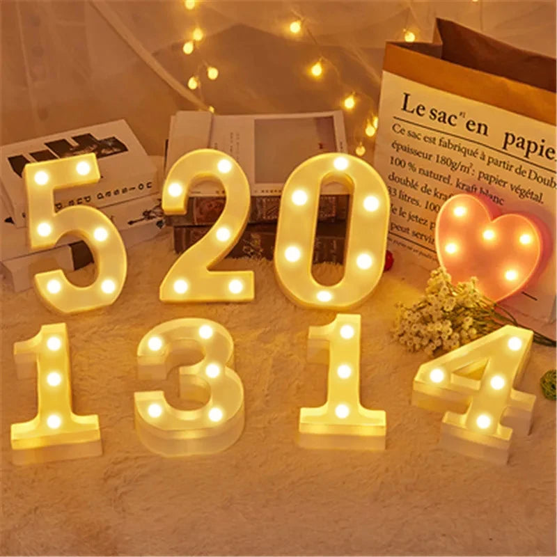 Number Letter Lamp Luminous Alphabet LED Lights Decororation Night Light - Diachris