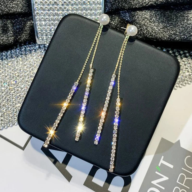 Classic Shiny Crystal Earrings - Diachris