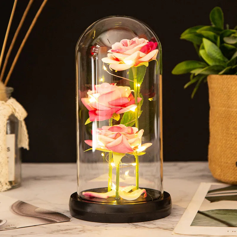 LED Galaxy Three Rose Artificial Flowers - Diachris