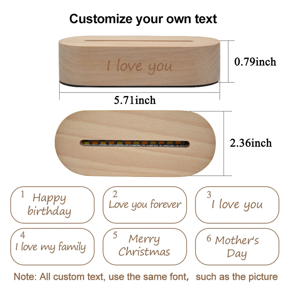 Personalized 3D Photo Lamp Custom Photo And Text - Diachris