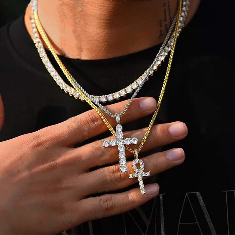 Hiphop Cross Pendant Necklace - Diachris