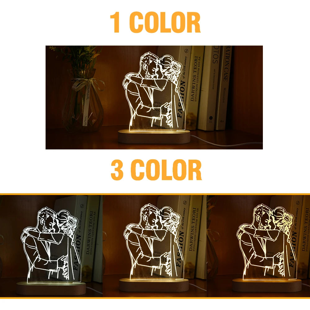 Personalized 3D Photo Lamp Custom Photo And Text - Diachris