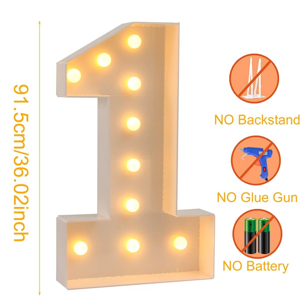 LED Light Giant Birthday Figure Number Balloon Filling Box - Diachris