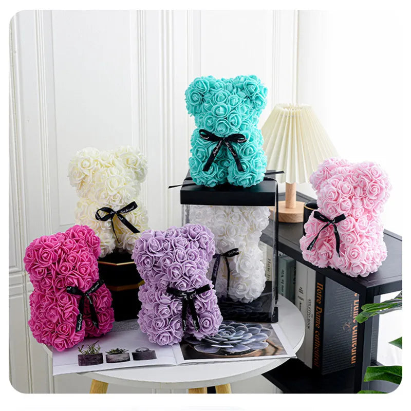 20cm Rose Bear Artificial Foam Flowers - Diachris