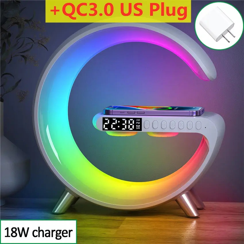 Multifunctional Wireless Charger Stand Alarm Clock Speaker APP - Diachris