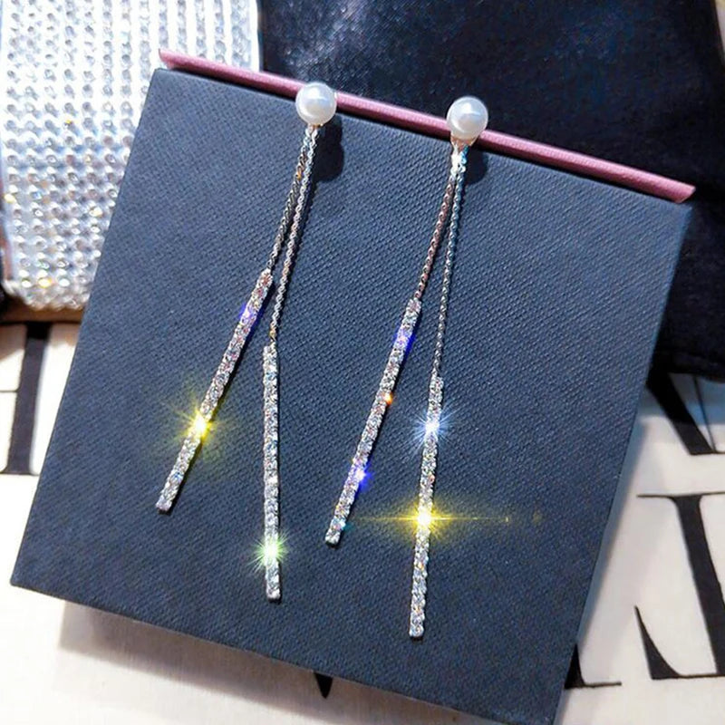 Classic Shiny Crystal Earrings - Diachris