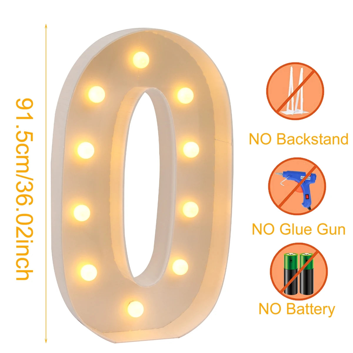 LED Light Giant Birthday Figure Number Balloon Filling Box - Diachris